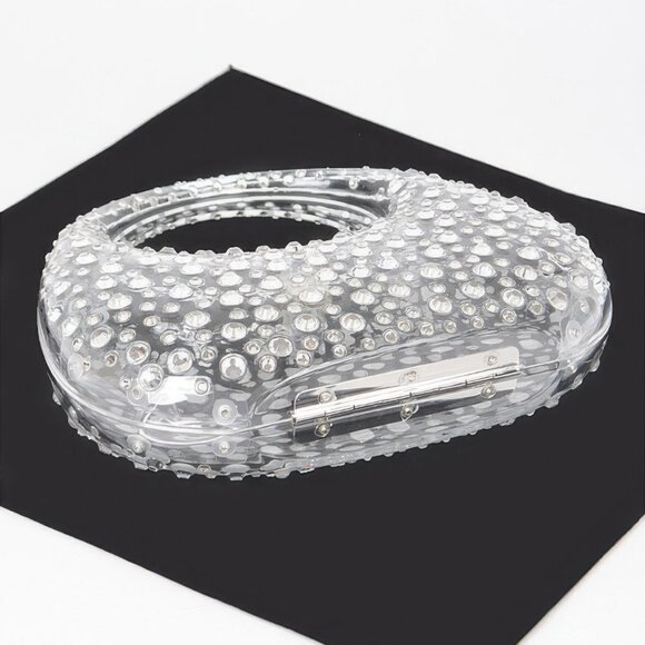 Rhinestone Hot Fix Clear Acrylic Clutch - Picture 4 of 4